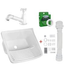 Kit Completo de Tanque Branco de 40 Litros com Torneira de Mesa