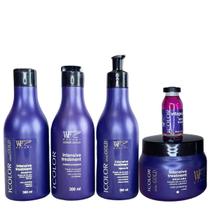 Kit Completo de Tratamento para Cabelos Coloridos com proteção prolongada da cor WF COLOR 1.162ml
