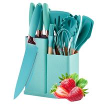 Kit Completo de Utensílios de Cozinha em Silicone 19 Peças Antiaderente e Resistente ao Calor para um Cozinhar Prático