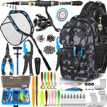 Kit Completo de Vara e Carretilha de Pesca PLUSINNO com Mochila Kit Completo de Vara e Carretilha de Pesca PLUSINNO com Mochila