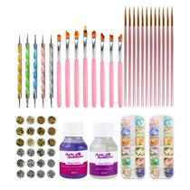 Kit Completo Decoração Unha Pincel Glitter Base Extra Brilho Manicure Nail Art Nail Designer Unhas Decoradas Kit Completo Decoração Unha Pincel Glitter Base Extra Brilho Manicure Nail Art Nail Designer Unhas Decoradas