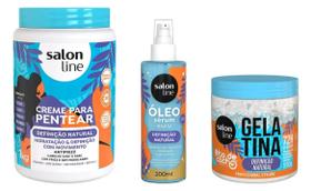 Kit Completo Definição Natural Creme Gelatina Óleo Sérum