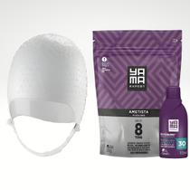 Kit Completo Descoloração Touca Silicone Regulagem + Yamá Pó Ametista 8 Tons 300g + Ox 30Vol Kit Completo Descoloração Touca Silicone Regulagem + Yamá Pó Ametista 8 Tons 300g + Ox 30Vol