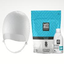 Kit Completo Descoloração Touca Silicone Regulagem + Yamá Pó Tradicional 8 Tons 300g + Ox 30Vol