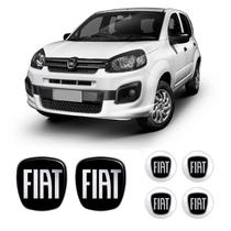 Kit Completo Emblemas Fiat Uno Novo Black Piano 2011/2021 Kit Completo Emblemas Fiat Uno Novo Black Piano 2011/2021