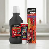 Kit Completo Enaldinho Higiene Escova Gel dental e Enxaguante bucal Preto