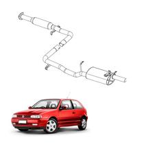 Kit Completo Escapamento Gol 1.6 e 1.8 1997 a 1999 Opcional