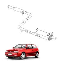 Kit Completo Escapamento Gol 2.0 MI 1997 a 1999 Audi Opional