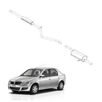 Kit Completo Escapamento Logan 1.6 8V 2008 a 2014 Aço Galvan