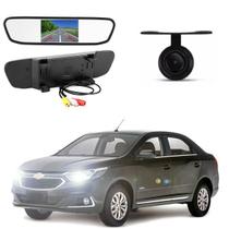Kit Completo Espelho Retrovisor LCD 4.3 + Câmera de Ré Cobalt 2011 2012 2013 2014 2015 2016
