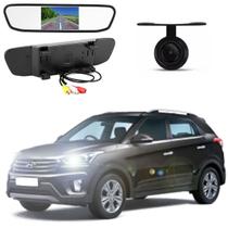 Kit Completo Espelho Retrovisor LCD 4.3 + Câmera de Ré Creta 2011 2012 2013 2014 2015 2016