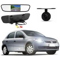 Kit Completo Espelho Retrovisor LCD 4.3 + Câmera de Ré Gol G4 2005 2006 2007 2008 2009 2010 2011 2012 2013 2014