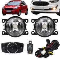 Kit Completo Farol de Milha Ford Novo Ka 2018 Acima com Botão Modelo Original sem Grade Kit Completo Farol de Milha Ford Novo Ka 2018 Acima com Botão Modelo Original sem Grade