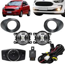 Kit Completo Farol De Milha Neblina Auxiliar Ford Ka 2015 A 2018 Com Grade Preta Modelo Original Kit Completo Farol De Milha Neblina Auxiliar Ford Ka 2015 A 2018 Com Grade Preta Modelo Original