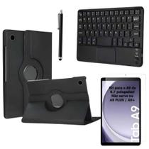 Kit Completo Galaxy Tab A9 8.7” Capa Giratória + Teclado Touchpad + Película + Caneta