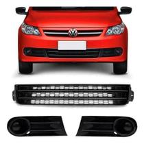 Kit completo Grades Gol G5 Saveiro G5 Voyage G5 Grade Central Parachoque Dianteiro e Grade Milha em Friso