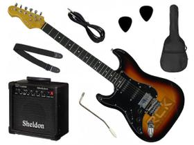 Kit Completo Guitarra Stratocaster PHX Strato Power para Canhoto + Amplificador e Acessórios