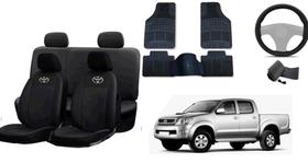 Kit Completo Hilux 03-13: Capas, Tapetes Antiderrapantes e Volante Kit Completo Hilux 03-13: Capas, Tapetes Antiderrapantes e Volante