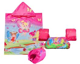 Kit Completo Infantil Roupão com Capuz Colete e Boia Auxiliar - SEA KIDS