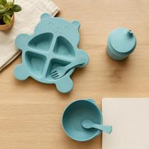 Kit Completo Introdução Alimentar Urso Azul Bebê Ecológico