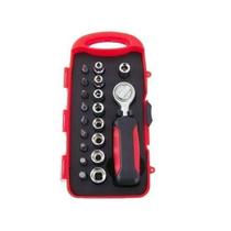 Kit completo jogo com 19 pecas- catracas, soquetes e pontas- 1/4'' eda 9jg Kit completo jogo com 19 pecas- catracas, soquetes e pontas- 1/4'' eda 9jg