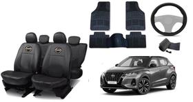 Kit Completo Kicks 2020-2024: Capa de Couro + Tapete + Capa de Volante Personalizável Kit Completo Kicks 2020-2024: Capa de Couro + Tapete + Capa de Volante Personalizável