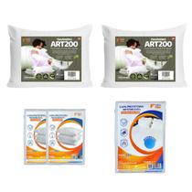 Kit Completo King Size 2 Travesseiros ART200 Percal e Capas Kit Completo King Size 2 Travesseiros ART200 Percal e Capas