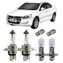 Kit Completo Lâmpadas Halógenas Jac J2/J3 H4/H3 Farol Milha