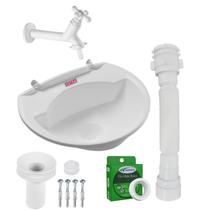 Kit completo Lavatório de 3,8 Litros Branco Redondo Kit completo Lavatório de 3,8 Litros Branco Redondo