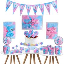 Kit Completo Lembrancinhas e Decoração Tema Stitch Centro de Mesa aniversário infantil - KIBUNITINHO