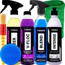 Kit Completo Limpeza Automotiva Shampoo VFloc Cera Liquida Blend Revitalizador Intense Descontaminante Izer Vonixx Kit Completo Limpeza Automotiva Shampoo VFloc Cera Liquida Blend Revitalizador Intense Descontaminante Izer Vonixx