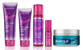Kit Completo Liso Mágico 4 Produtos + Máscara Extrato de Mirtilo 240g - Lowell Kit Completo Liso Mágico 4 Produtos + Máscara Extrato de Mirtilo 240g - Lowell