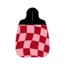 Kit Completo Lixeira de Carro Xadrez Ondulado Vermelho