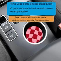 Kit Completo Lixeira de Carro Xadrez Ondulado Vermelho