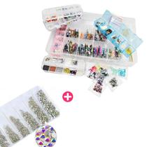 Kit completo luxo 34mil peças + 1.440 strass para unhas