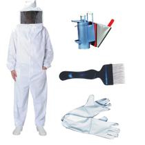 Kit Completo Macacão Apicultor Italiano G + Fumigador + Garfo + Luva - Zatti