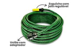 Kit Completo Mangueira Jardim Trançada Suporte, Esguicho, Kit Completo Mangueira Jardim Trançada Suporte, Esguicho,