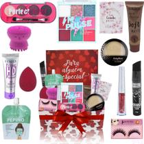 Kit Completo Maquiagem Na Caixa Presente Glow Pink