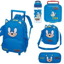 Kit completo material escolar c/5 itens sonic tiny- pacific