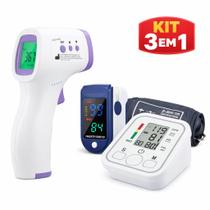 Kit Completo Medição Saúde Pressão Oxímetro Termômetro Digital Prático e Preciso