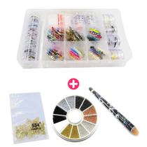 Kit completo micro pedrarias 17mil pçs unhas pega strass
