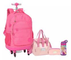Kit Completo Mochila Barbie Crinkle 4 Rodinhas Giram 360 G Kit Completo Mochila Barbie Crinkle 4 Rodinhas Giram 360 G