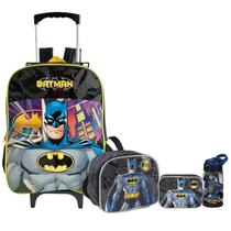 Kit Completo Mochila Batman Morcego Rodinha E Alças Tam G