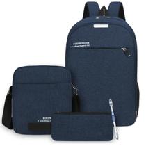 Kit Completo Mochila Executiva Masculina Com Design Refletor