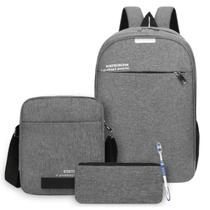 Kit Completo Mochila Executiva Masculina Com Design Refletor