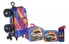 Kit Completo Mochila Malinha Hot Wheels Race Ace Rodinhas G