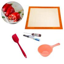 Kit Completo Morango do Amor Confeitaria Tapete Panelinha Espátula Termômetro