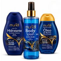 Kit Completo Muriel Elixir Árabe: Body Splash, Loção Deo Hidratante 200ml e Óleo de Banho 230ml Kit Completo Muriel Elixir Árabe: Body Splash, Loção Deo Hidratante 200ml e Óleo de Banho 230ml
