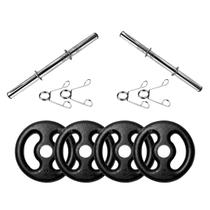 Kit Completo Musculação 8Kg em Anilhas com 2 Barras Fitness 40cm