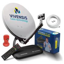 Kit Completo Nova Parabólica Digital Vivensis TV Livre e em Alta Definição